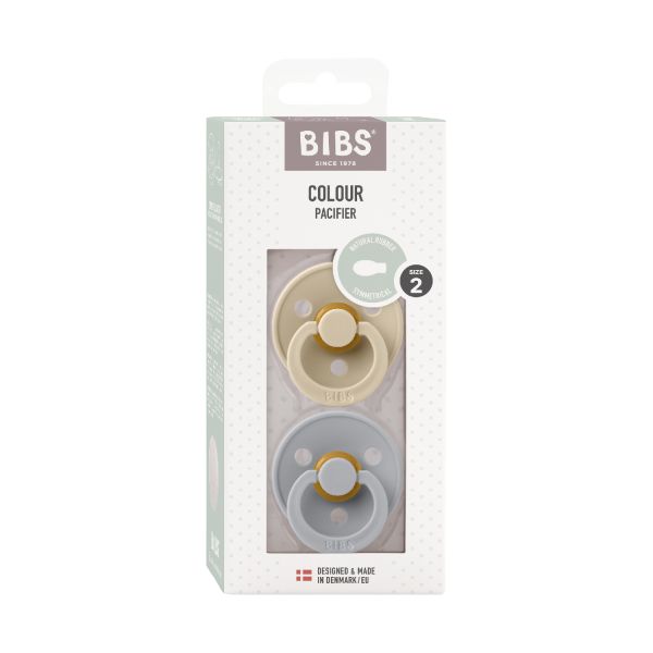 BiBs Color Fopspeen - Symmetrisch - 2 Stuks - 6-18 Mnd - Vanilla/Cloud