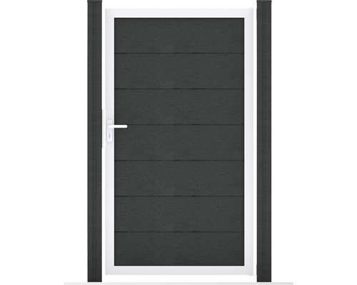 Enkele poort GroJa Flex Grande DIN universeel voorgemonteerd zonder palen, frame zilver 100 x 180 cm antraciet