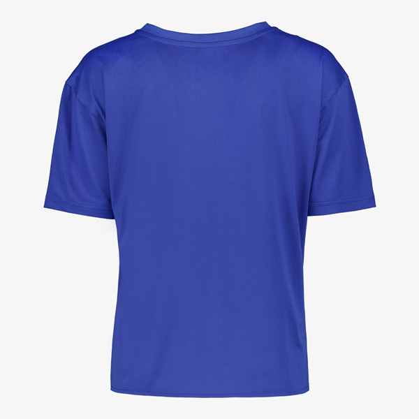 TwoDay dames T-shirt blauw met knoop