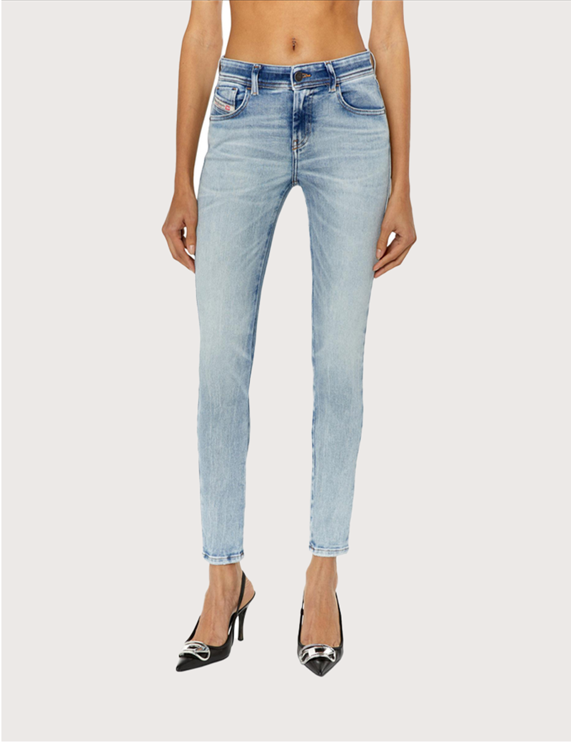 DIESEL JEAN FEMME SUPER SKINNY SLANDY 9G18 BLEU DÉLAVÉ