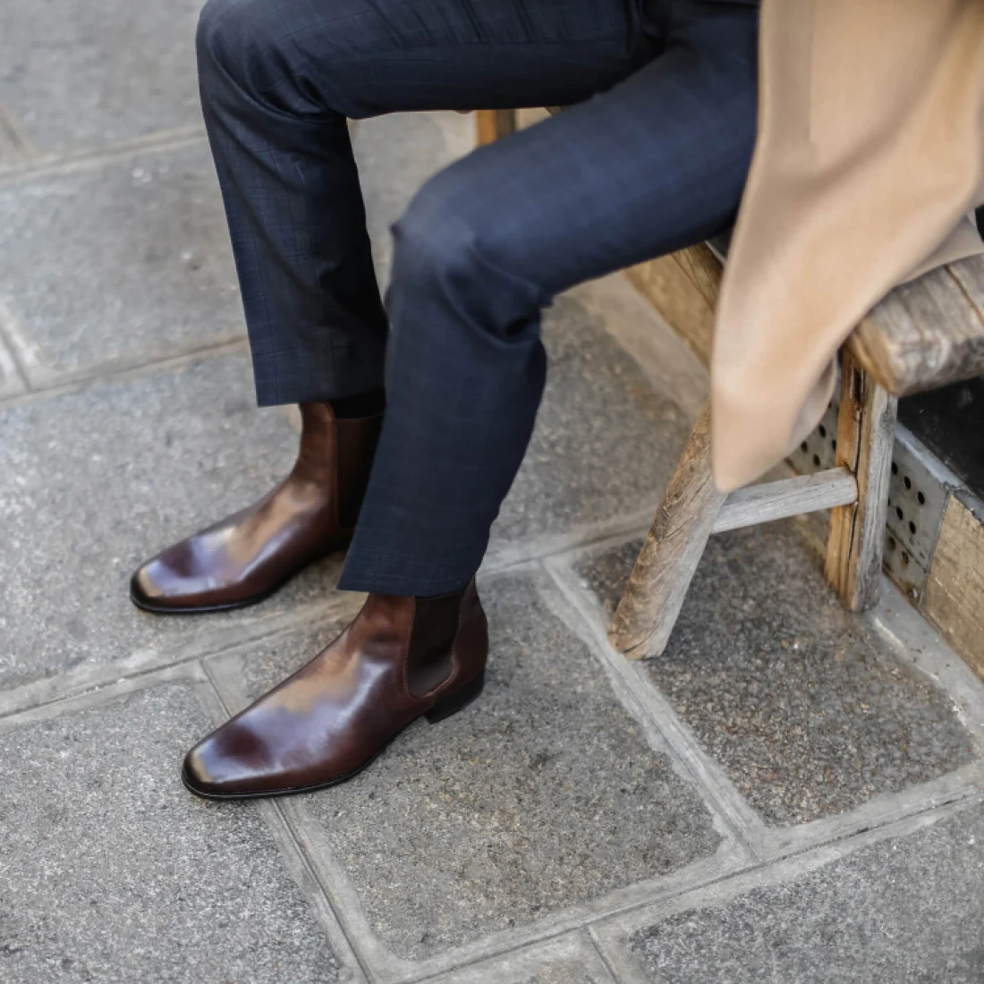 Braker-Chelsea boots en cuir brown