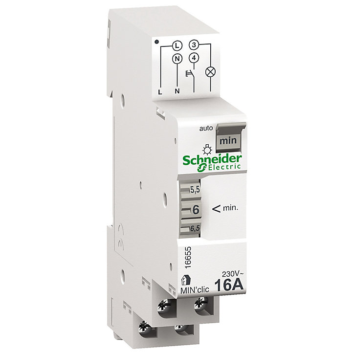 Minuterie MIN'clic minuterie 1 à 7 min 16A 230V Schneider Electric Resi9
