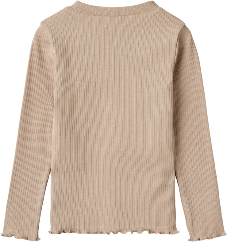 Wheat Langærmet Basis T-shirt Britt Moonlight rose