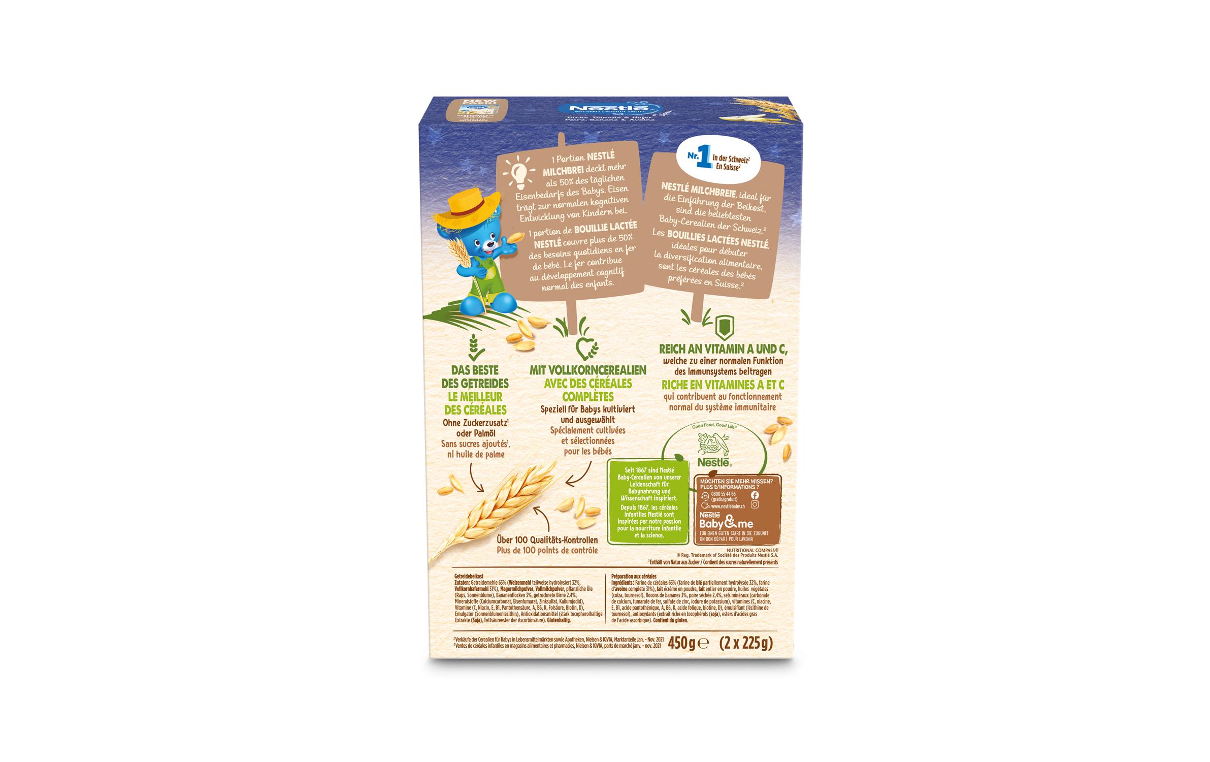 Milchbrei Baby Cereals Birne & Banane 450gGetreidebeikost Birne & Banane