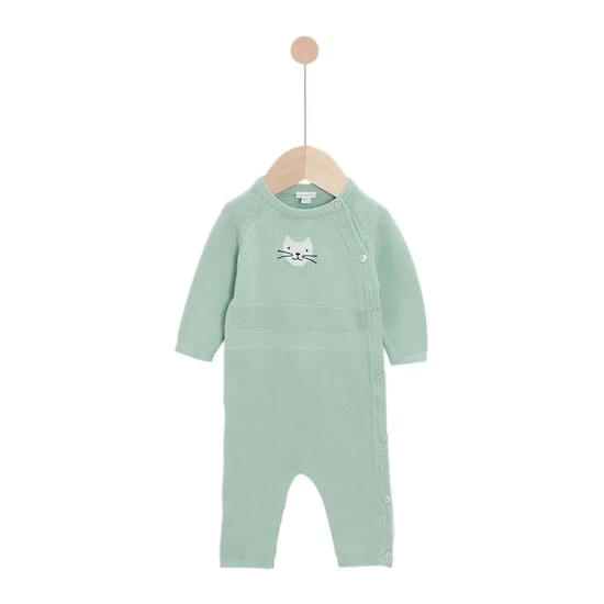 Combilongue Tricot   Sauge        de               P'tit bisou