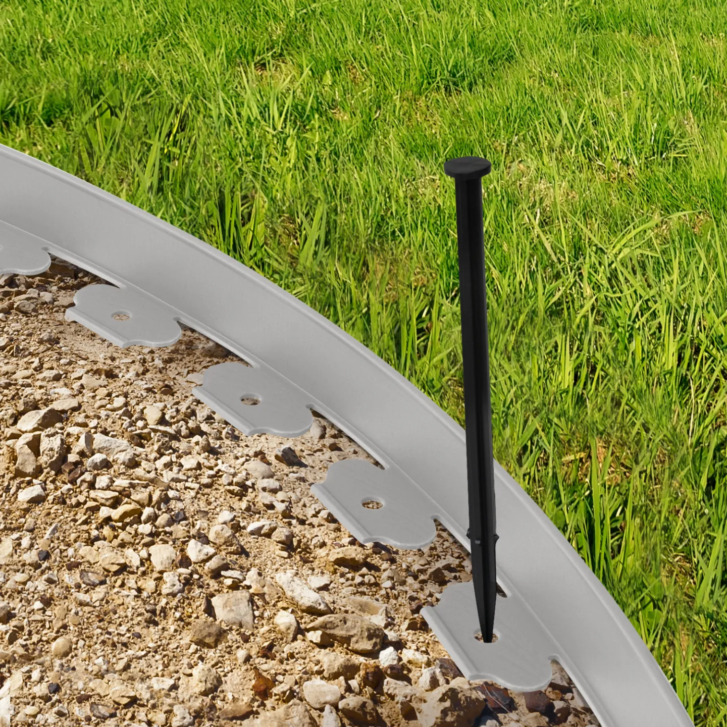 Bordurette de jardin flexible 10 M grise hauteur 5 CM + 30 piquets