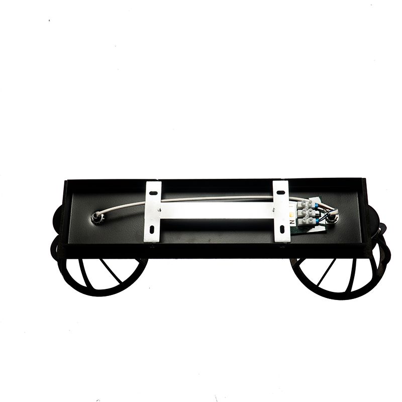 Industriële plafondlamp zwart 2-lichts - Fotu