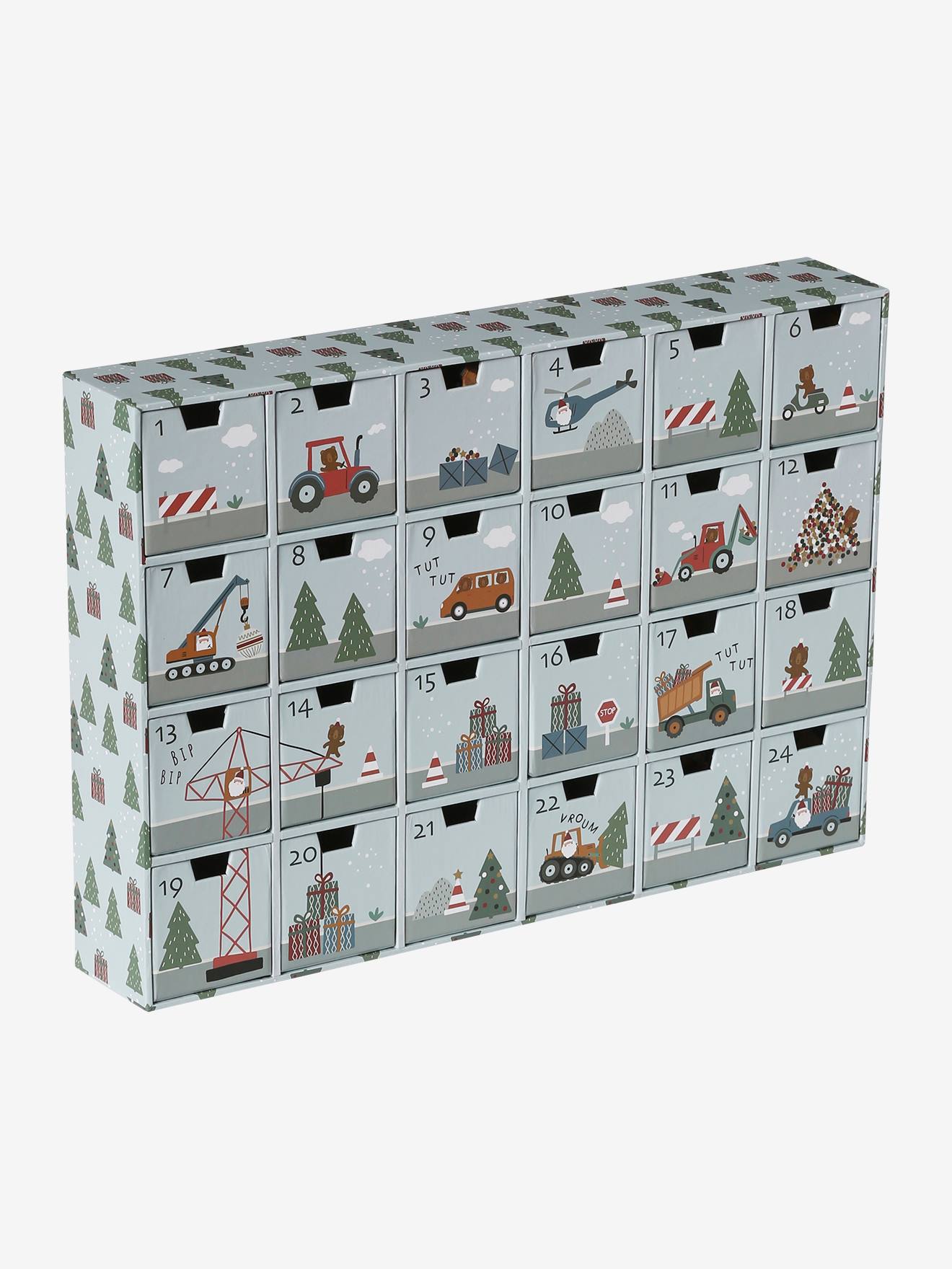 Calendário do Advento com brinquedos de madeira FSC®, cinza
