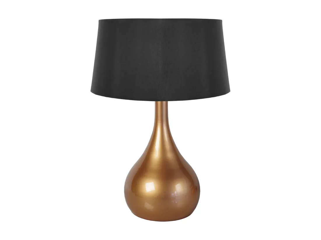 Lampe de salon vase verre cuivre 66 cm.
