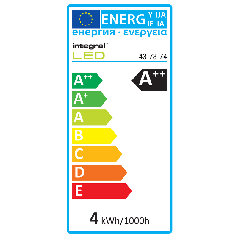 Integral LED lamp filament kogel E14 4W 430lm 2700K