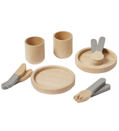 Flexa Play Service - 10 st. - Grünlich/Naturholz