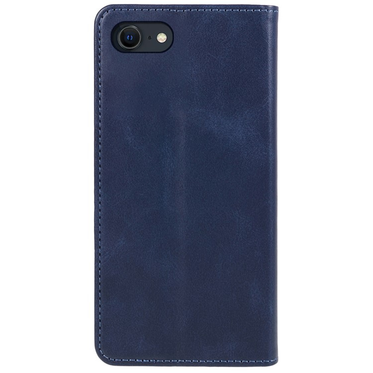 iPhone 16e Leder Tasche Flip Cover mit Kartenfächer im Vintage Look - Blau