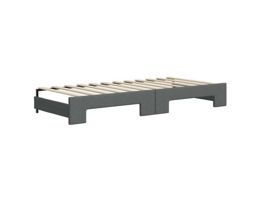 VIDAXL - Lit de jour avec gigogne et matelas gris foncé 90x200 cm tis...