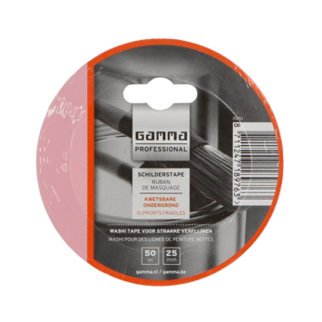 GAMMA Professional schilderstape kwetsbare ondergrond 50 m x 25 mm