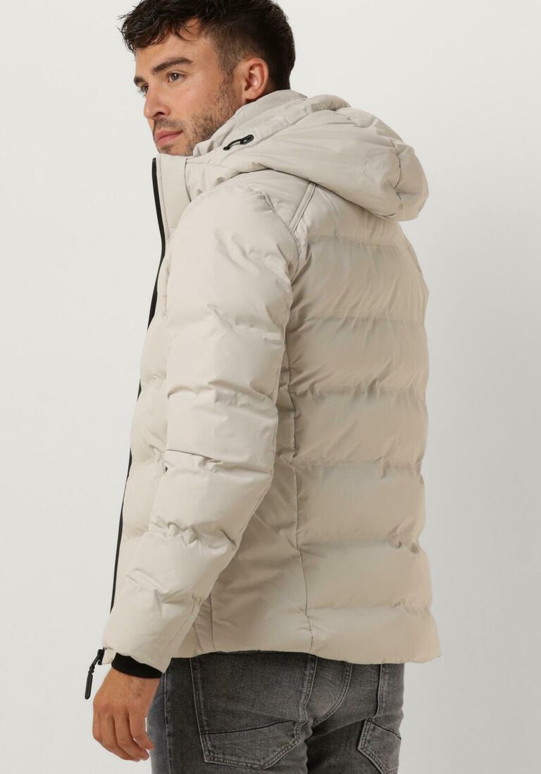 CAST IRON beige cast iron gewatteerde jas hooded jacket dewster speedguard