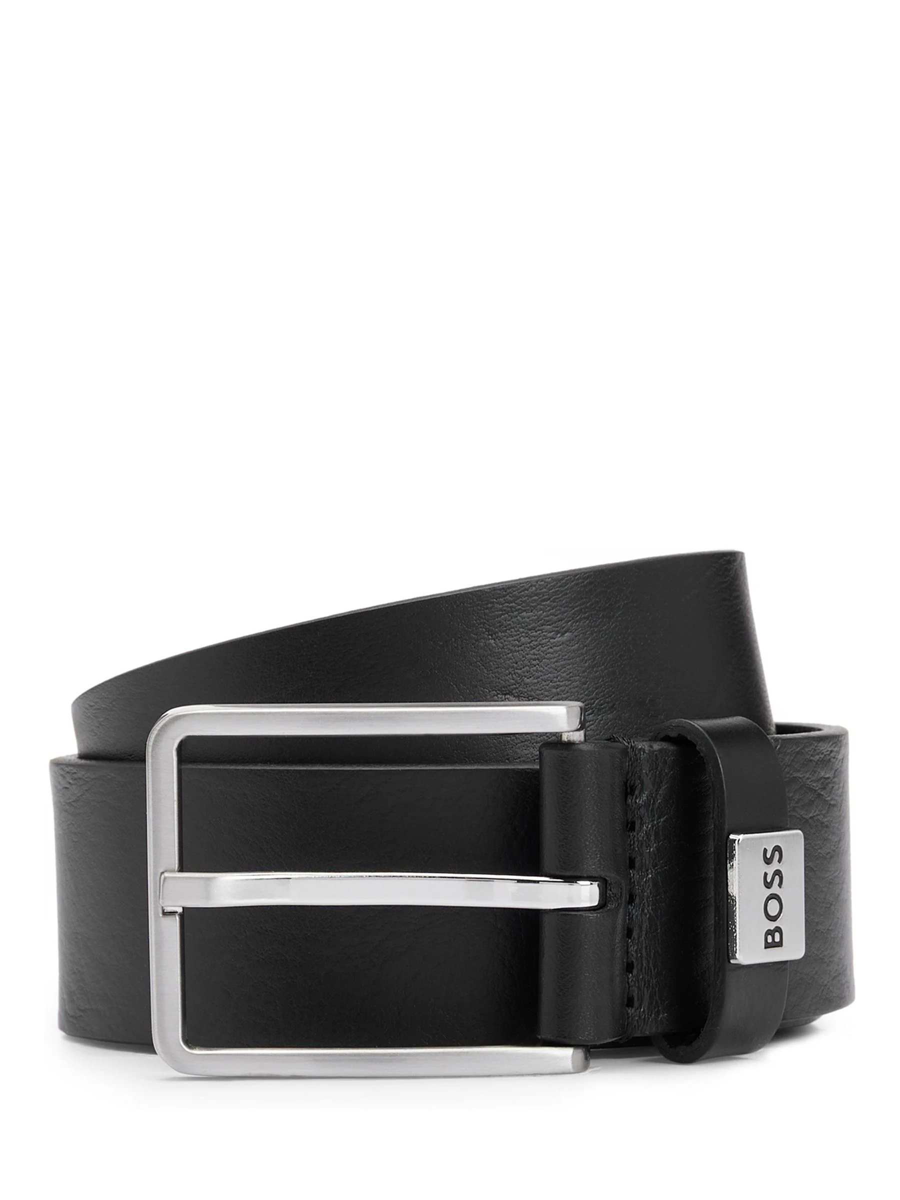 BOSS Elio Italiaanse leren riem met logo