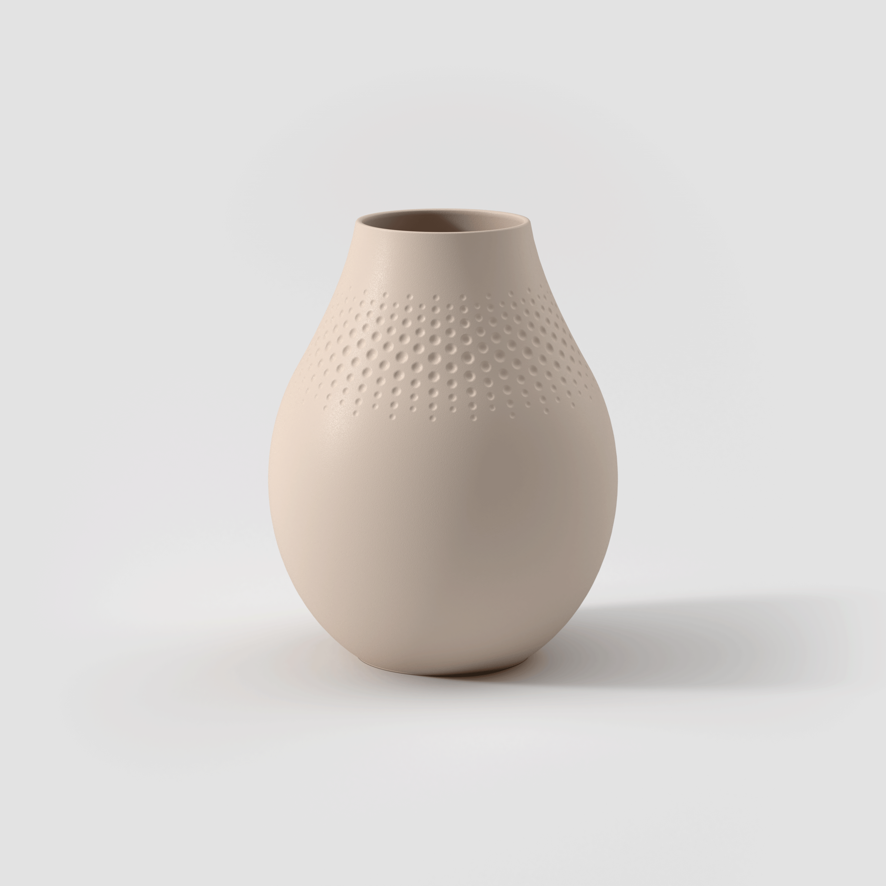 Manufacture Vase Beige, 6.3'' x 8.1'', Premium Porcelain