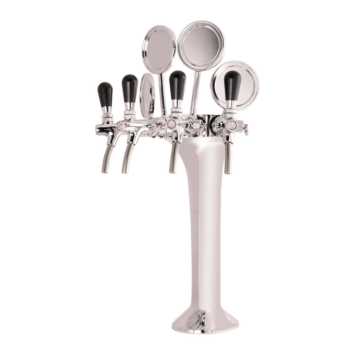 Schanksäule, Bierzapfsäule 4-leitig, Chrom - Elegante & Hochwertige für Bars & Restaurants, 
