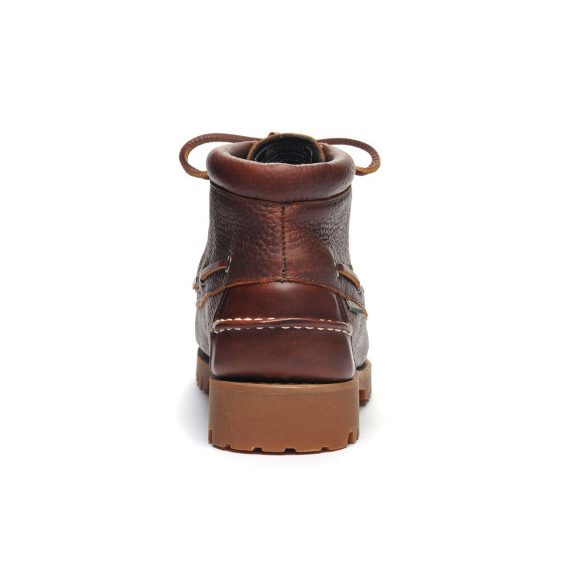 RANGER MID TUMBLED WATERPROOF BROWN-Rangers hautes semelle crantée pour homme en cuir