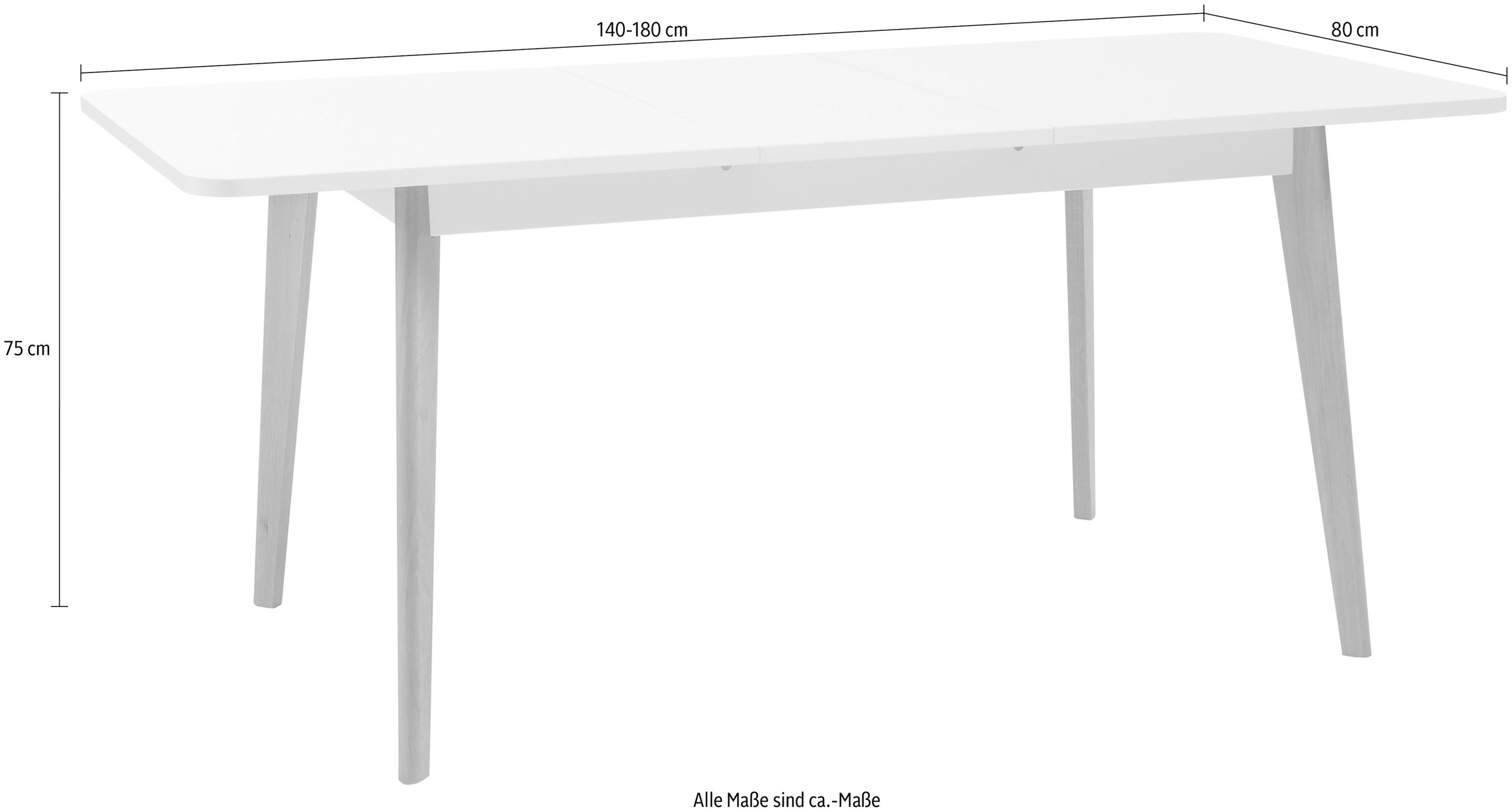 andas Esstisch »Merle« Scandi Design, Breite 140 (-180) cm