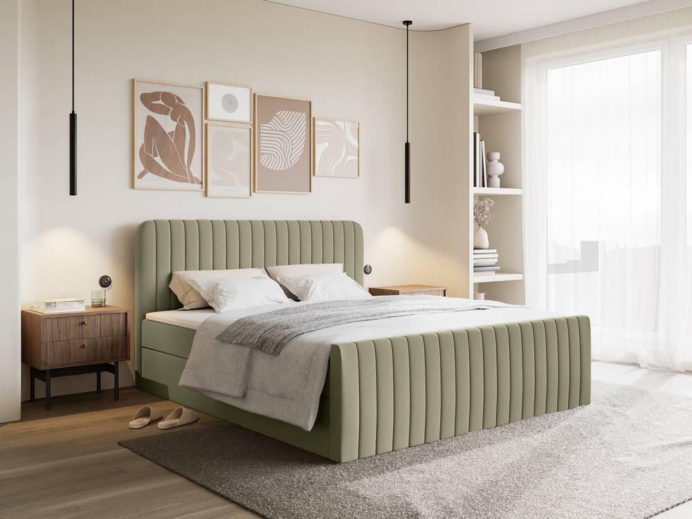 NADUVI Collection Boxspring Adrien chenille met opbergvak 140x200