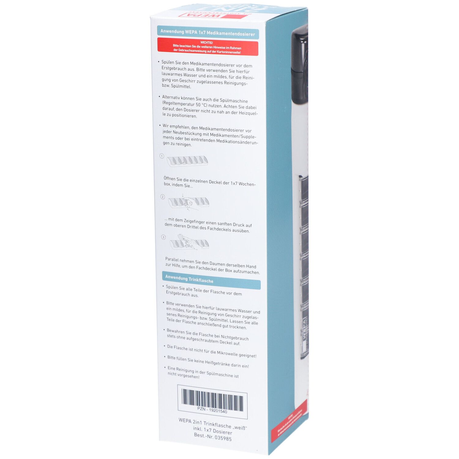 WEPA 2in1 Trinkflasche inkl. 1x7 Dosierer 
