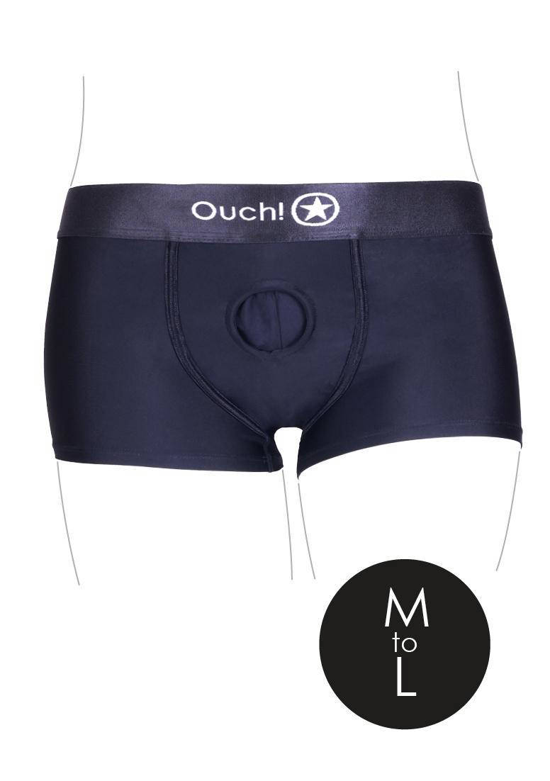 Ouch! Strap-on Boxer met vibrerende bullet  - maat M/L - zwart