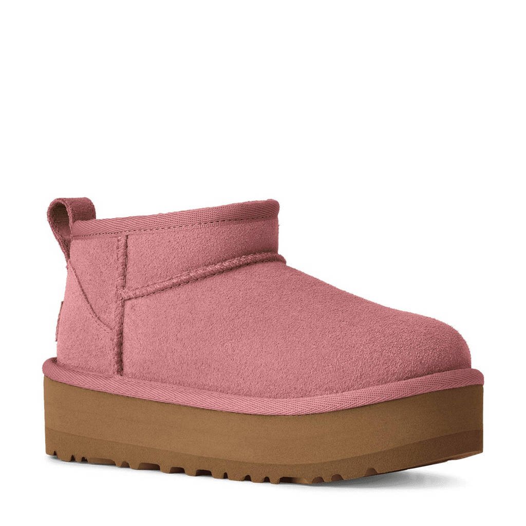 UGG Kids Classic Ultra Mini Platformgevoerde enkelboots roze