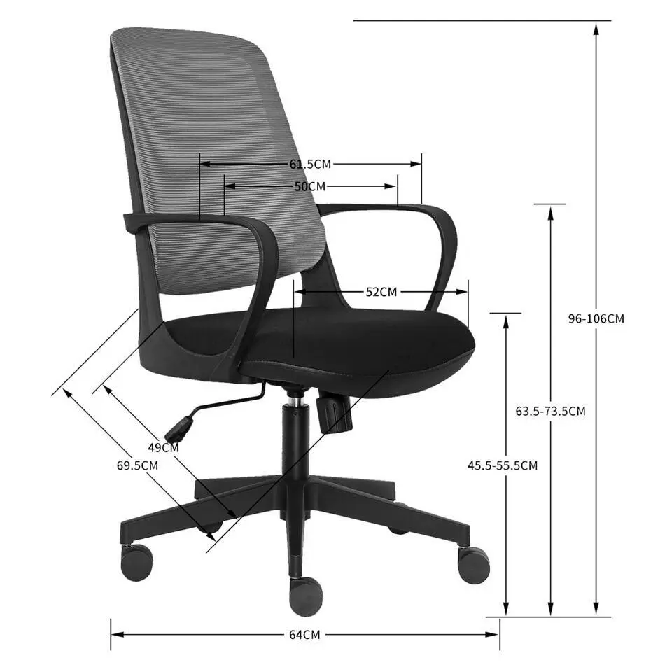 Bureaustoel Faro - Zwart / Grijs