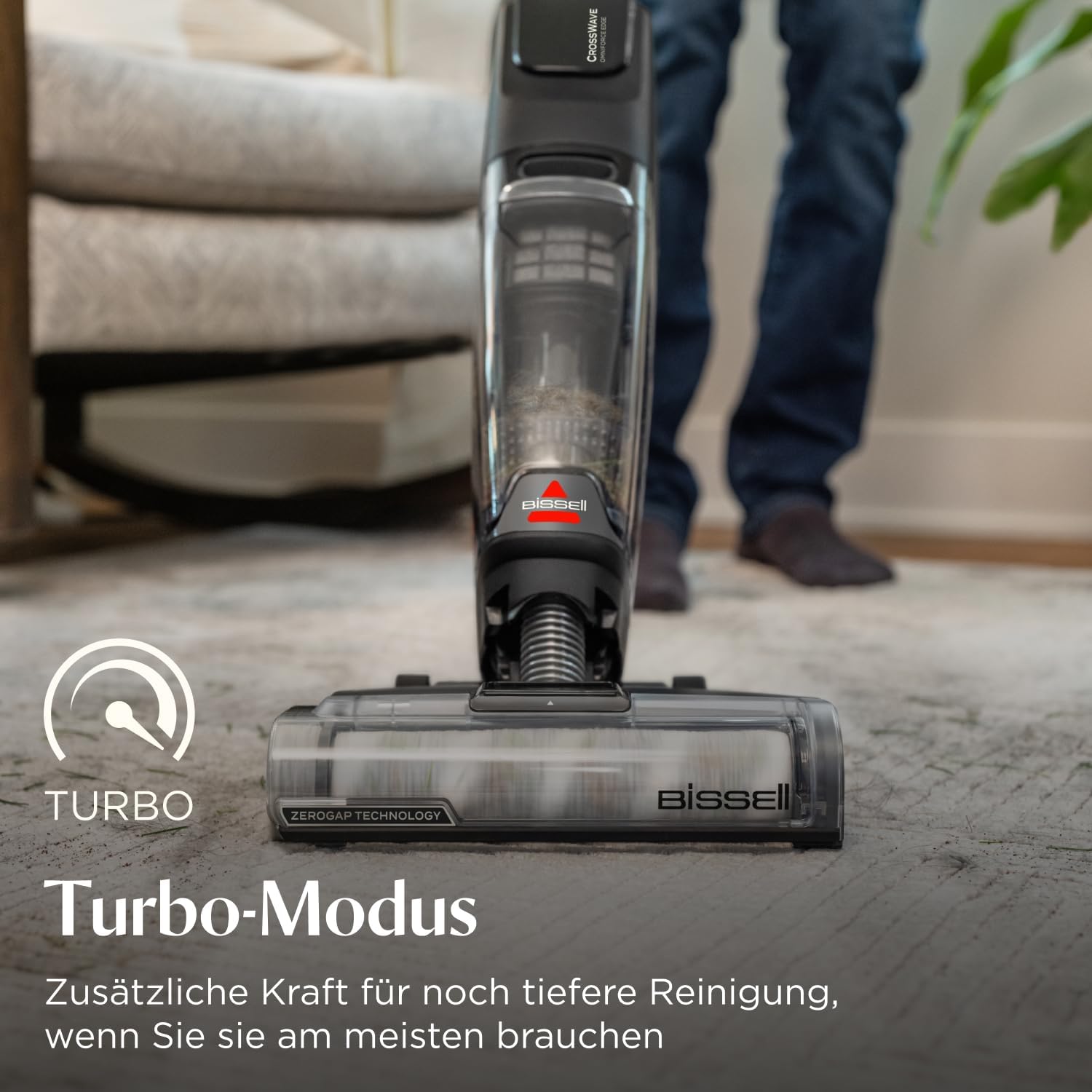 Bissell CrossWave OmniForce Edge, Kabelloser Nass Trockensauger, Saugen & Wischen in Einem oder nur Saugen Modus, Nasssauger mit ZeroGap-Technologie, Waschsauger, 240m² Mehrflächenreinigung, 4017N