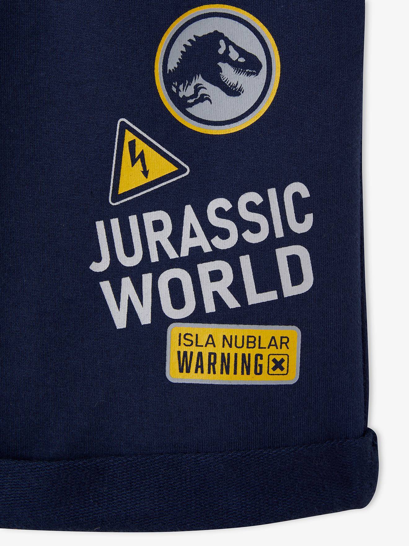 Calções lisos azul-escuros do Jurassic World® com motivos.