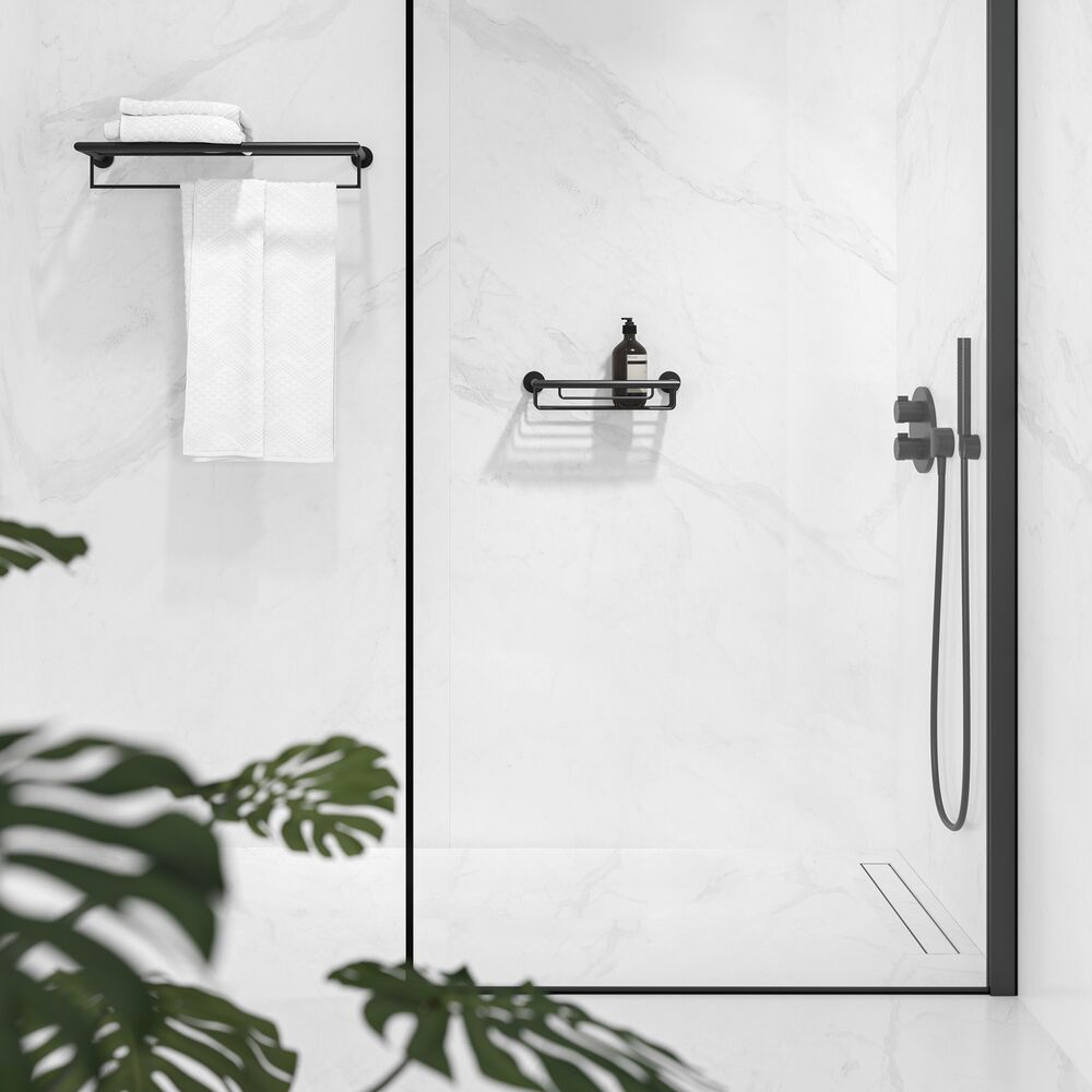 Geesa Nemox handdoekrek met plateau 62,4cm zwart