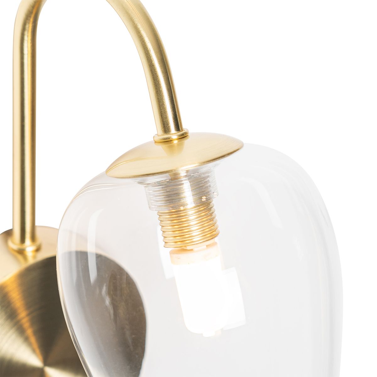 Klassieke wandlamp goud met glas - Elien