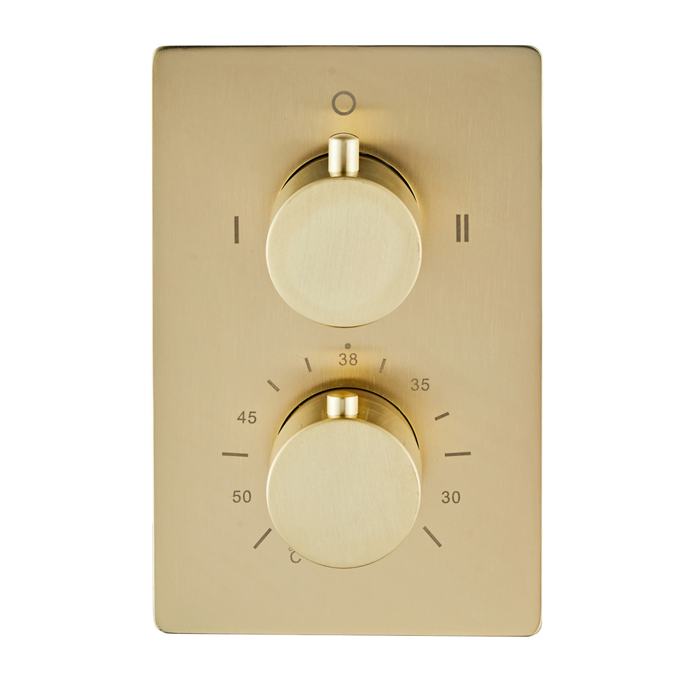 Saniclear Brass inbouw thermostaatkraan geborsteld messing / mat goud