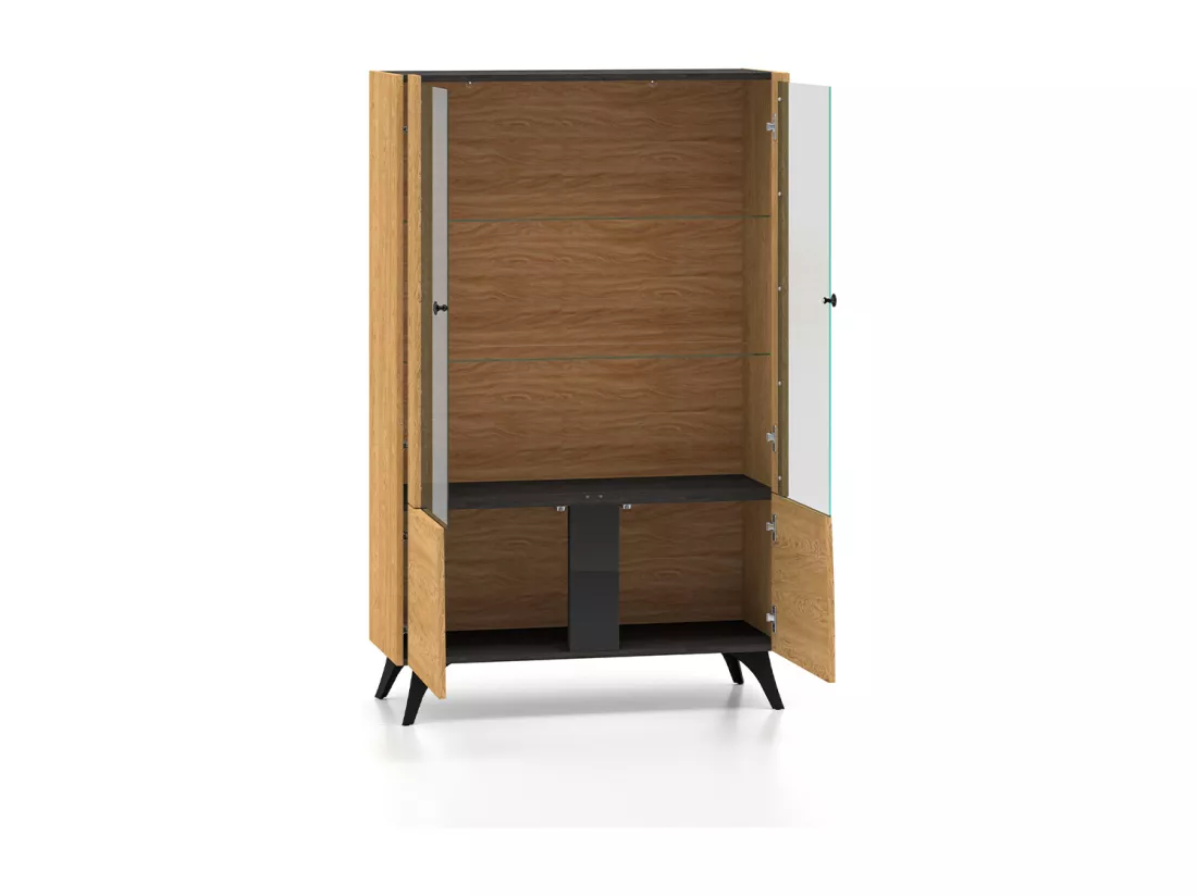 Vaisselier 4 portes Soah Bois et Noir
