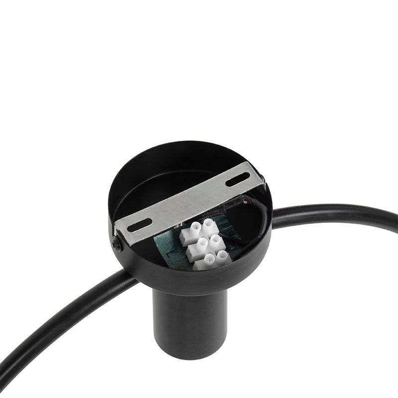 Moderne plafondlamp zwart met glas rond - Roslini