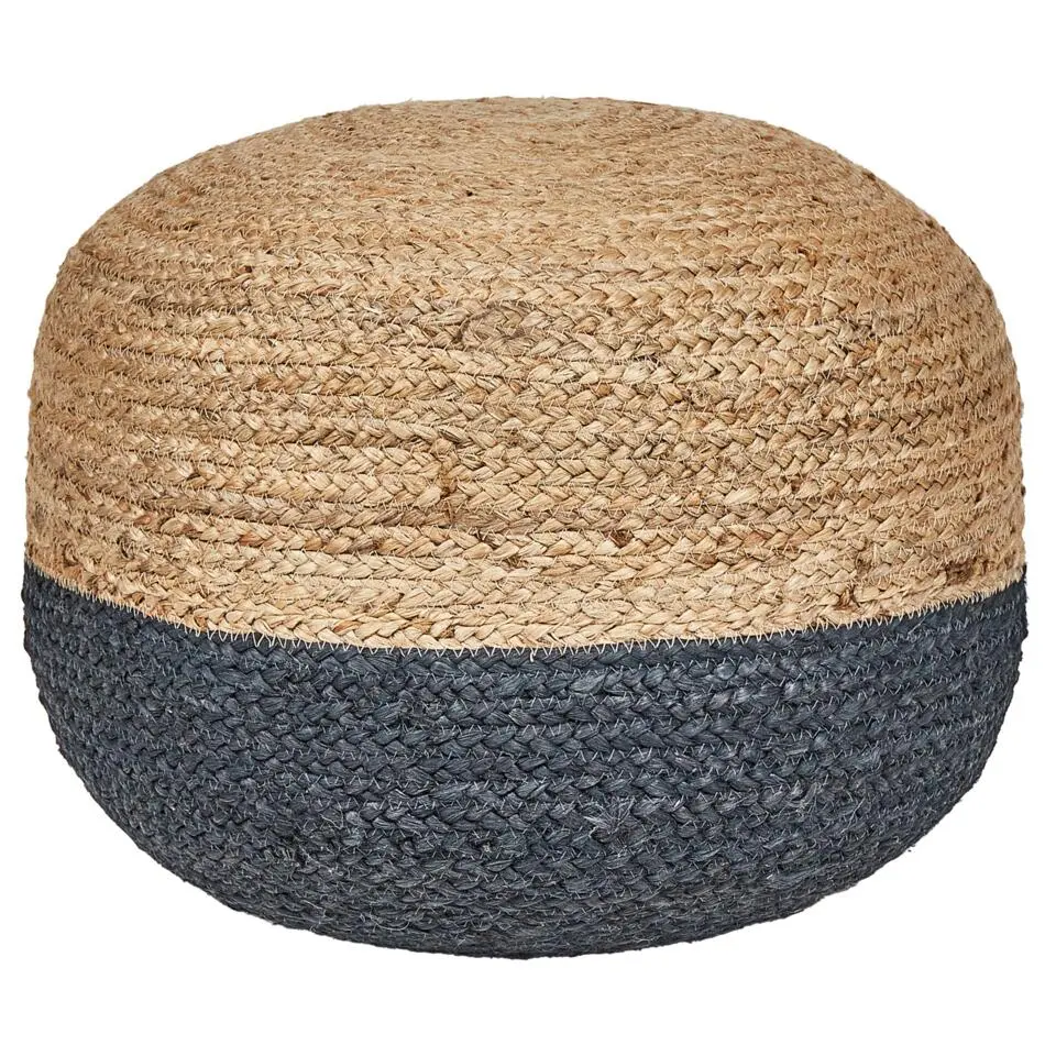 DUKI - Poef - Marineblauw - 50 cm - Jute