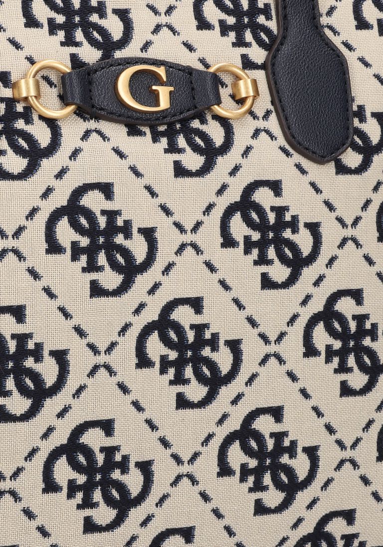 GUESS blauwe guess schoudertas izzy 2 compartment tote