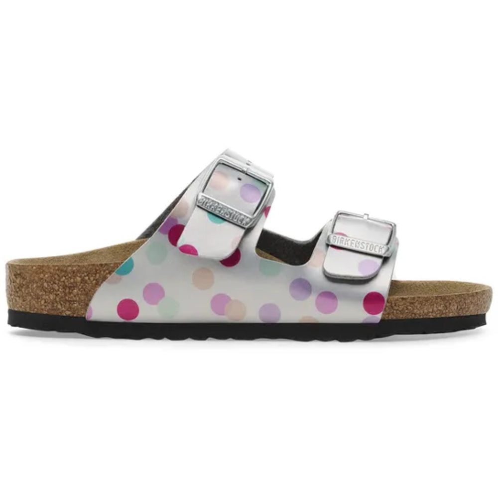 Køb Birkenstock Arizona Kids BF Elec. Metal. Silver Dots