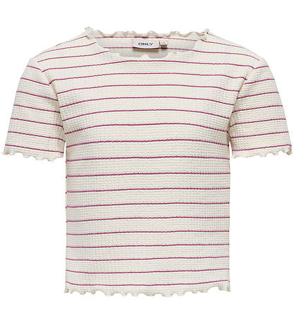 Kids Only T-Shirt - Kurz geschnitten - Antique White/Heather Ros