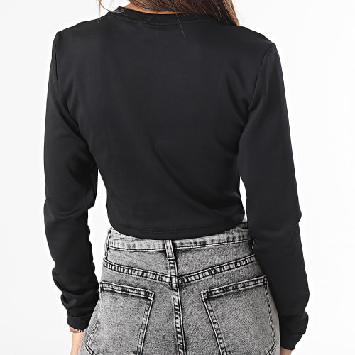Tee Shirt Manches Longues Crop Femme IL6972 Noir