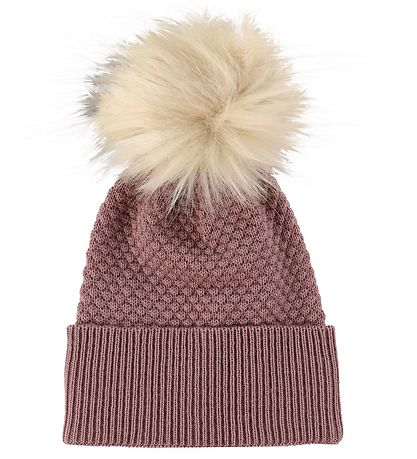 Mp Beanie m. Kvast - OSlå - Uld - Rose