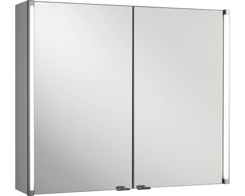 Spiegelkast, energie-efficiëntieklasse A, LED-Line, wit, 2 deuren, 81 cm breed, Fackelmann