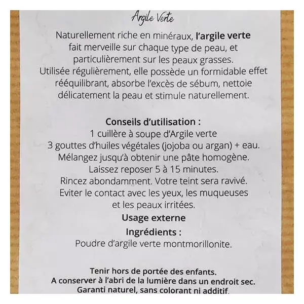 Le Comptoir de l'Apothicaire Argile Verte 125g