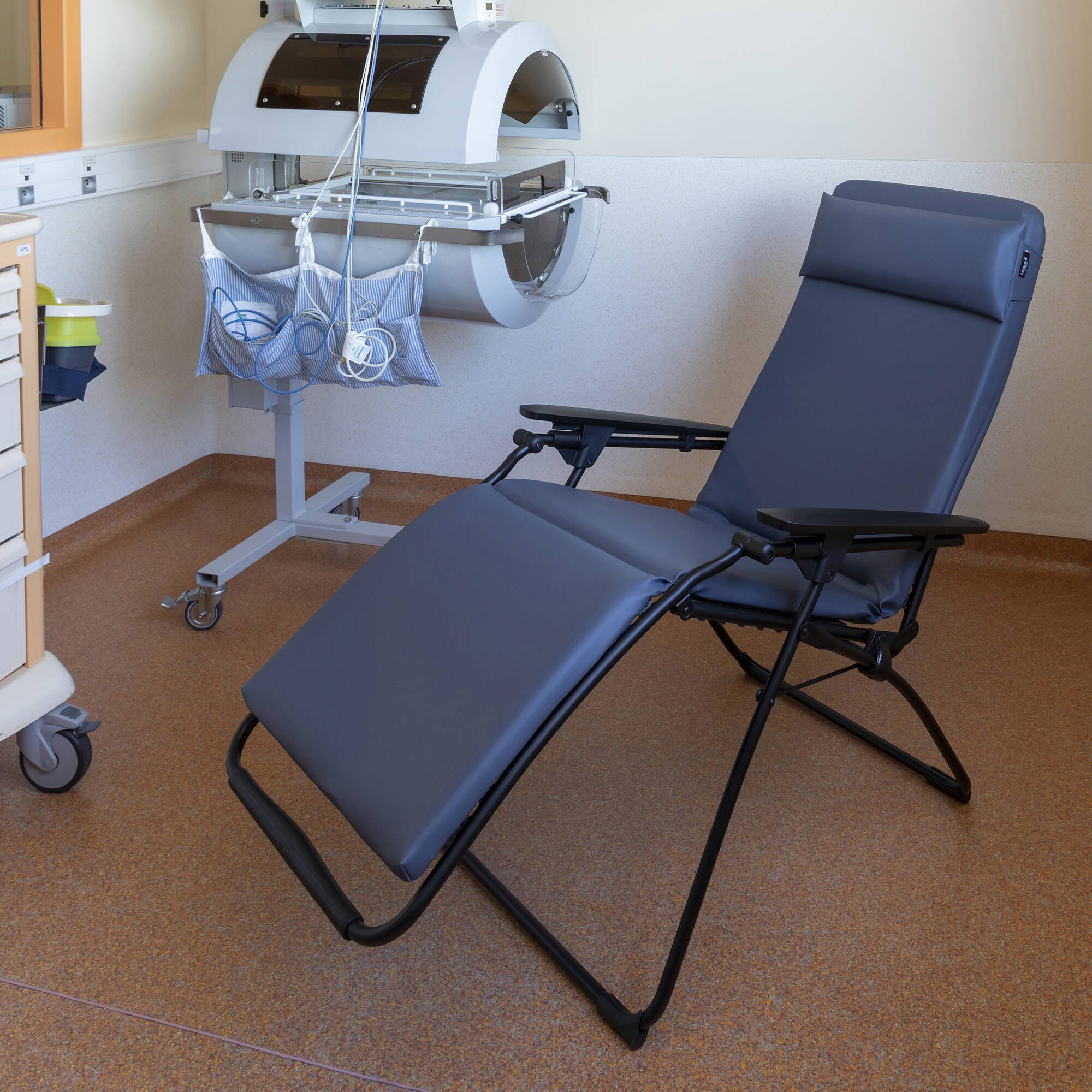 Gepolsterte Zero-Gravity-Relaxliege Vital Kunstleder Grau Charbon