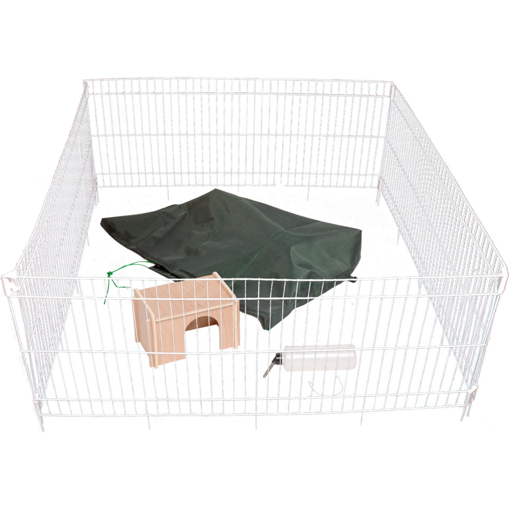 dobar großes Kaninchengehege-Set | ca. 119,5x119,5x52 cm