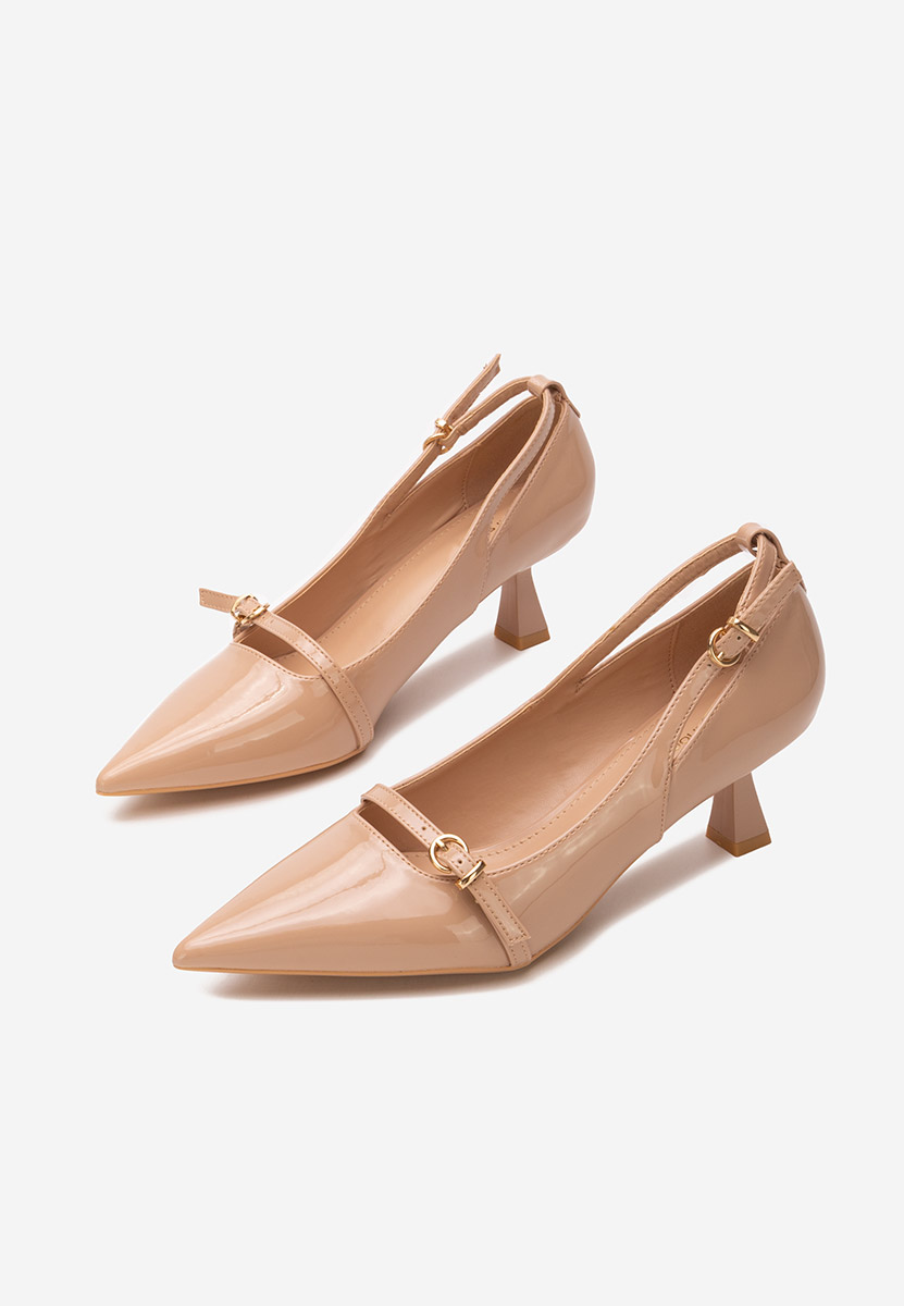 Chaussures stiletto à petit talon beige Surie