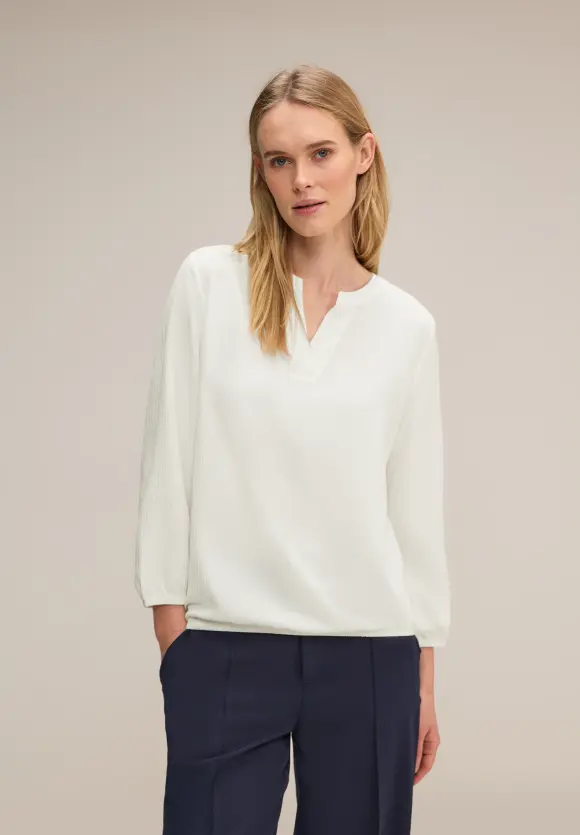 Tunikabluse mit Struktur - off white