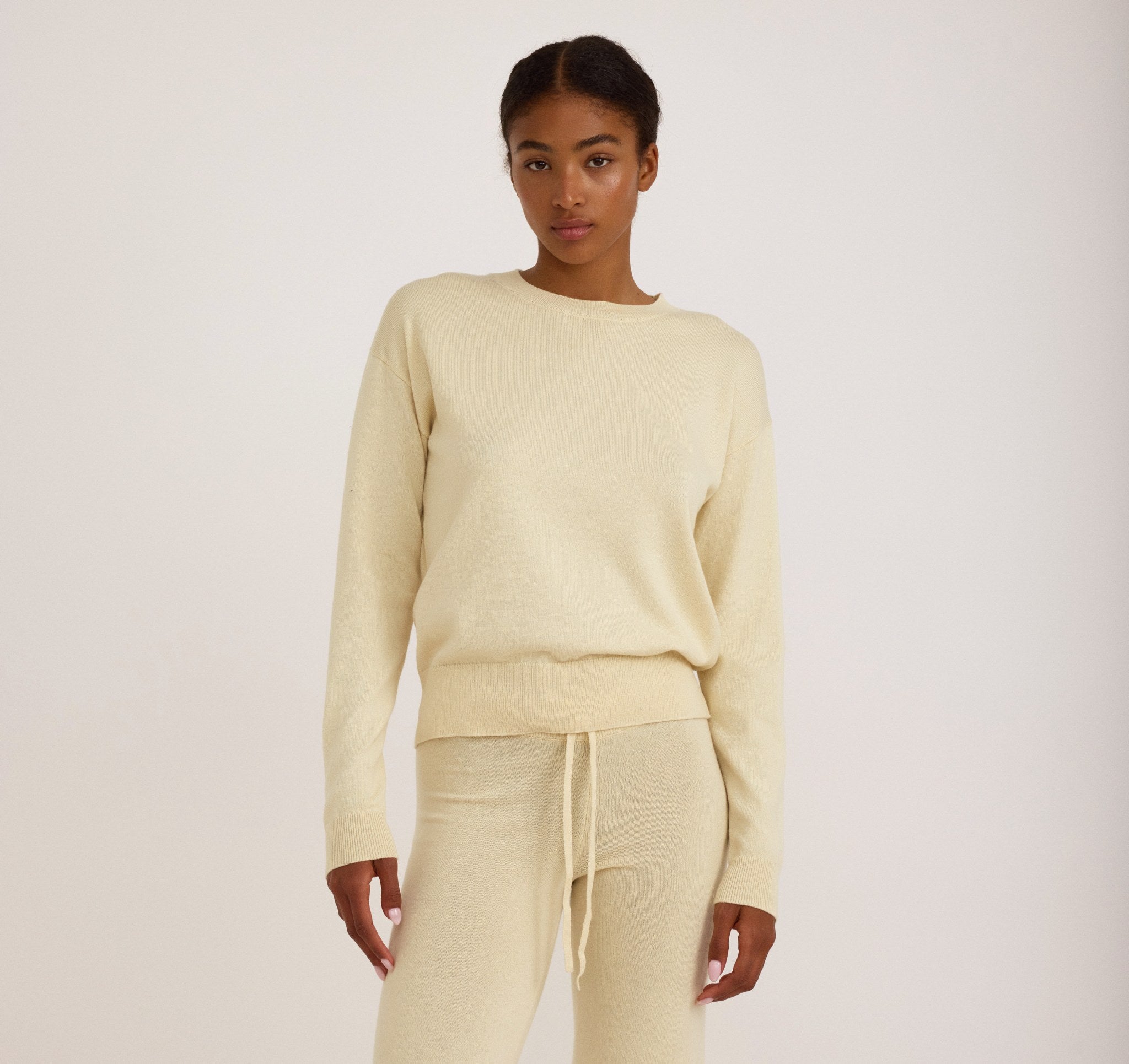 COTTON<br>Soft Knit Boxy Crewneck Sweater
