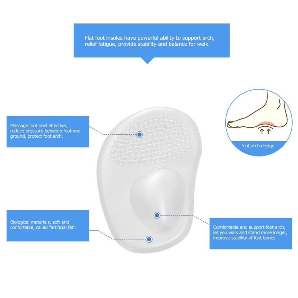(1 Paar) Ultraweiche Silikon Gelpad Anti-Rutsch / Massage Einlagen für High Heels - Transparent
